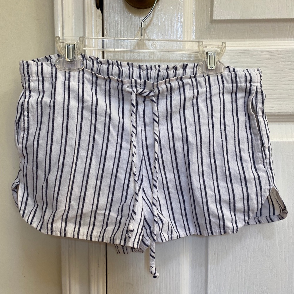 Brandy Melville blue and white striped shorts